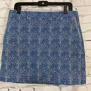 Vintage Dockers blue/ white paisley cotton skort